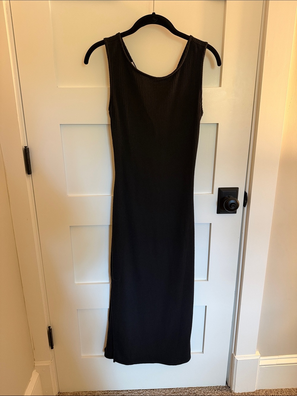 Sleeveless Black Ribbed Maxi Dress - Timeless Essentials